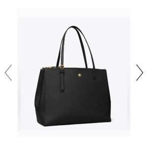 Tory Burch Emerson Black Saffiano Large